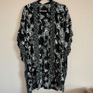 Soft Surroundings One Size Floral Kimono Duster Layering Feminine Boho Lagenlook